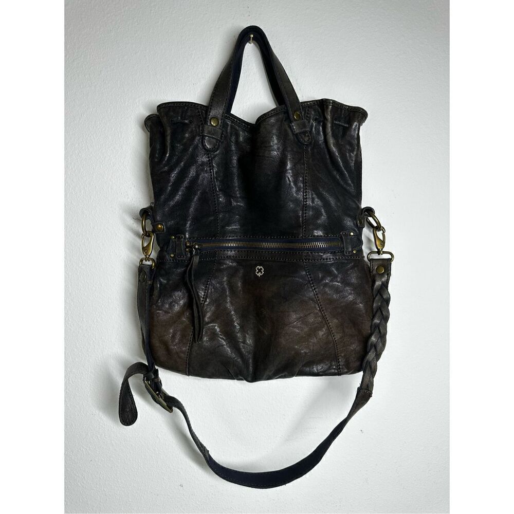 Lucky Brand Black Italian  Lamb Leather Shoulder Crossbody Bag